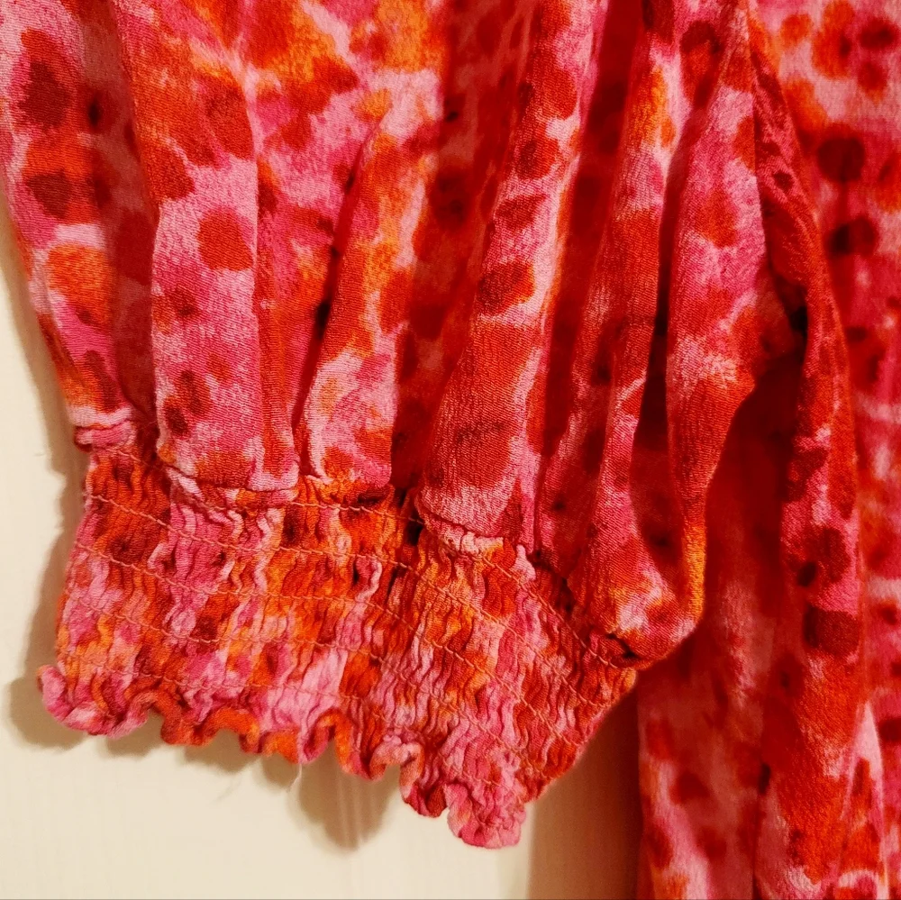 Pink Blouson Sleeved Blouse - Picture 4 of 4